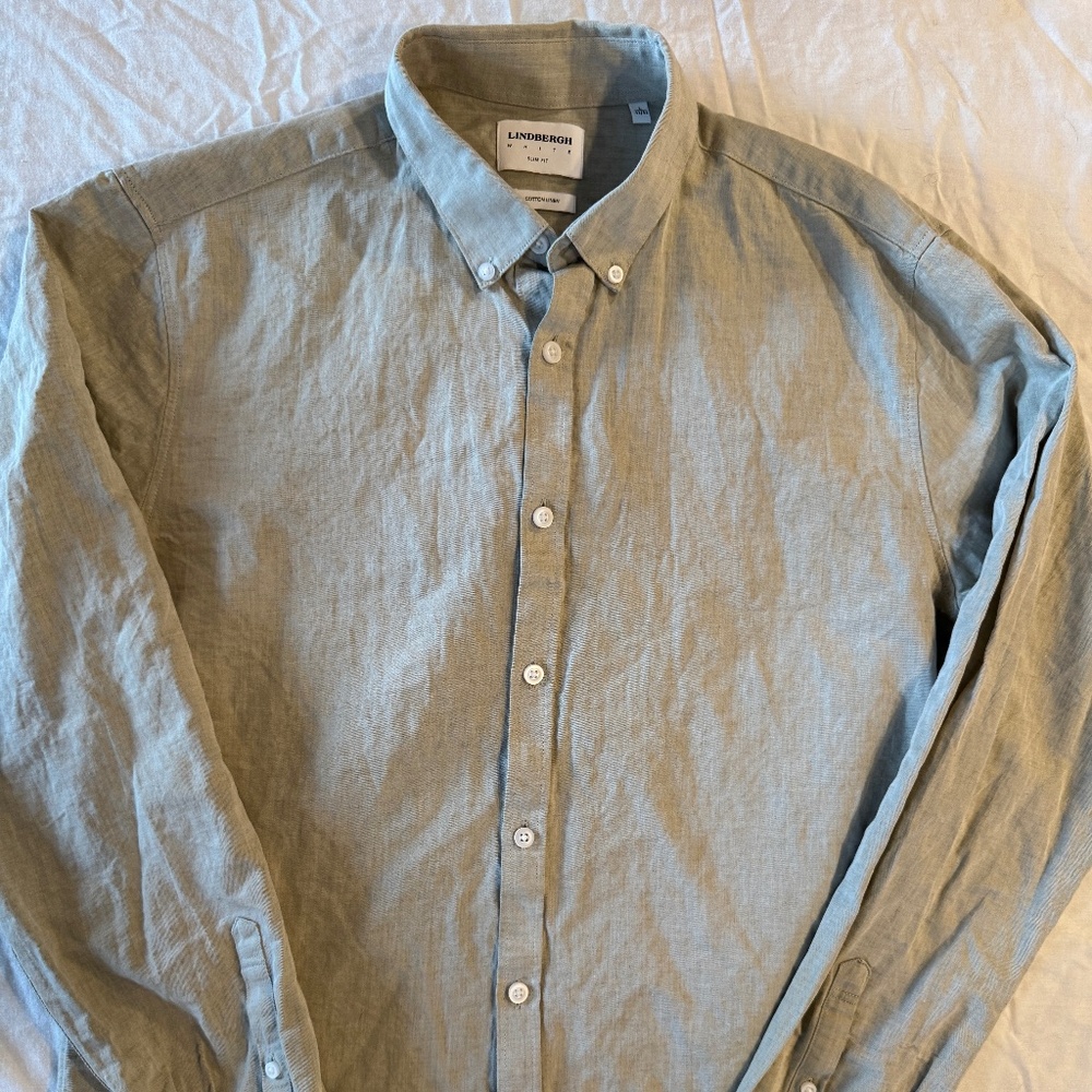 Lindberg Mens Longsleeve Cotton Linen Buttondown